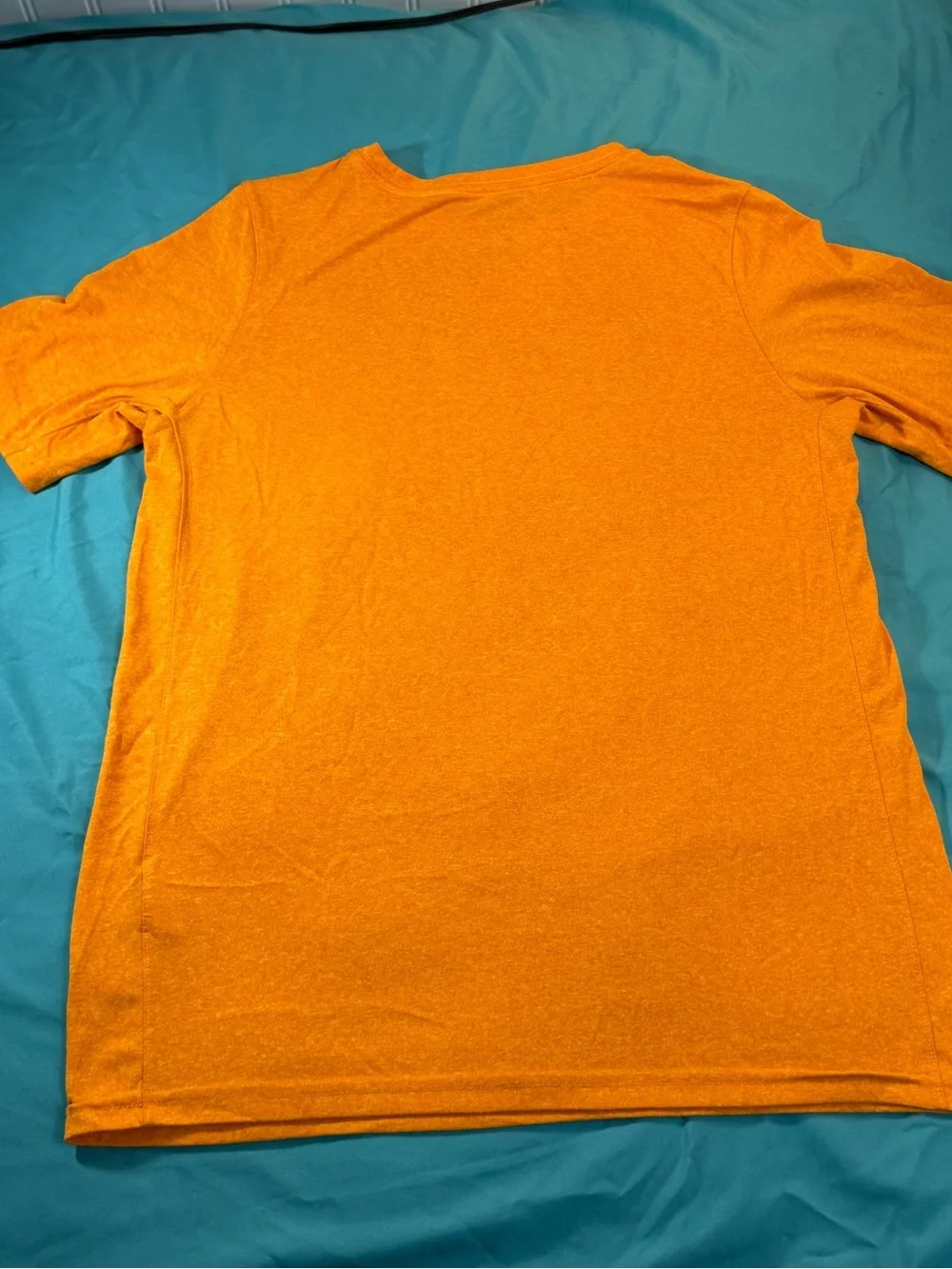 Nike Orange Short Sleeve Dri-FIT Tee with Black Swoosh